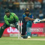 Sri Lankan Batsman Sadeera Samarawickrama trying to play a reverse sweep during the 2nd T20I between Sri Lanka Vs Pakistan held at Sheikh Zayed Cricket Stadium Abu Dhabi on 27th October 2017.